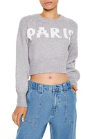 Paris Graphic Cropped Sweater