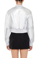 Faux Leather Bomber Jacket