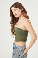 Cropped Twill Tube Top