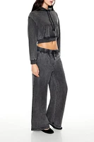 Fleece Mineral Wash Wide-Leg Pants