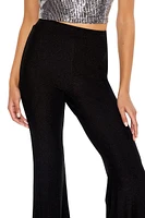 Glitter High-Rise Flare Pants