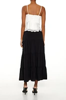 Tiered A-Line Maxi Skirt