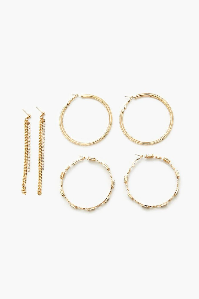 Chain Drop & Hoop Earring Set