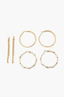 Chain Drop & Hoop Earring Set