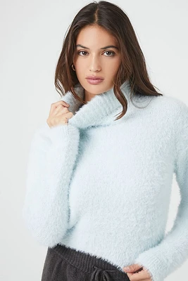 Fuzzy Knit Turtleneck Sweater