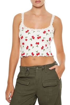 Cherry Print Cropped Cami