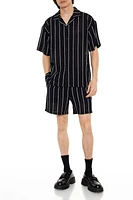 Pinstriped Drawstring Shorts