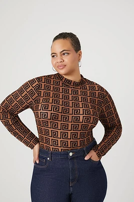 Plus Spiral Geo Print Bodysuit