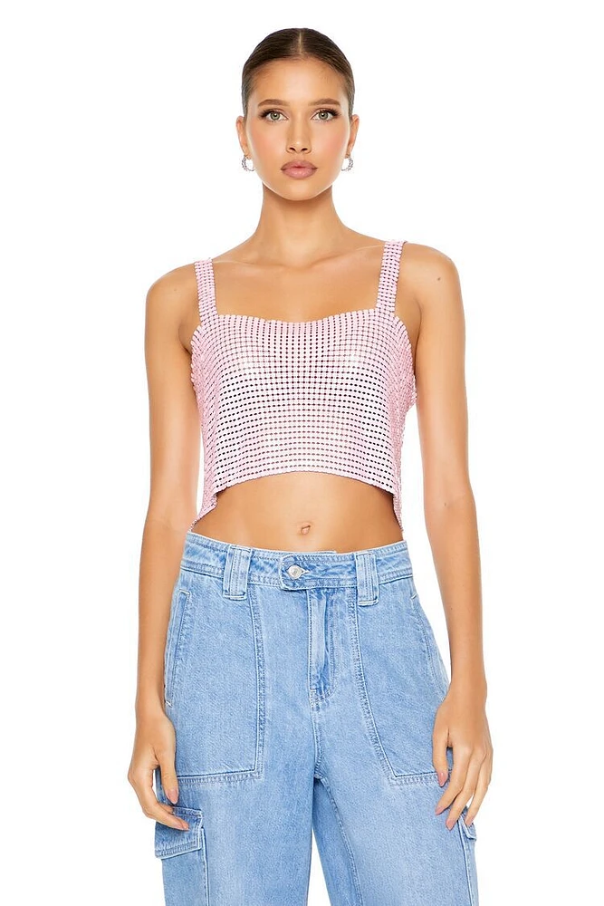 Chainmail Split-Back Crop Top