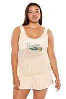 Plus Fishnet Pasadena Tank Top