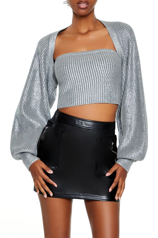 Glitter Knit Shrug Sweater