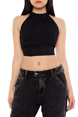 Chiffon Halter Crop Top