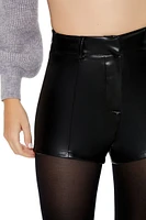 Faux Leather High-Rise Shorts