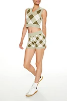 Argyle Sweater-Knit Shorts