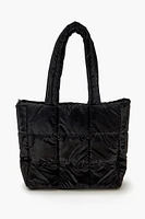 Quilted Faux Leather Tote Bag