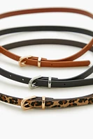 Thin Faux Leather Belt Set