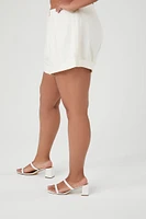 Plus Linen-Blend Shorts