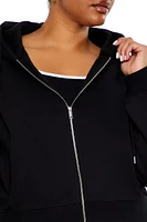 Plus Cropped Zip-Up Hoodie