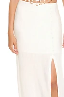 Buttoned Column Maxi Skirt