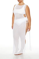 Plus Sheer Swim Cover-Up Dress