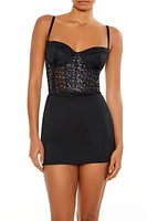 Rhinestone Lingerie Slip Dress