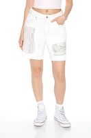 Threaded Denim Bermuda Shorts