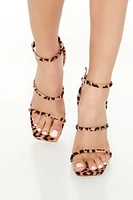 Cheetah Square-Toe Block Heels