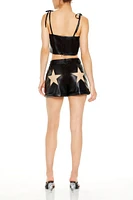 Faux Leather Star Shorts