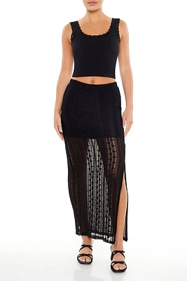 Lace Maxi Column Skirt