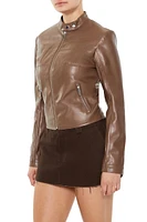 Faux Leather Moto Jacket