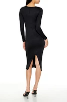 Contour Sculpt Square-Neck Midi Dress