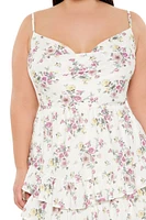 Plus Tiered Floral Mini Dress