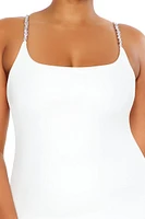 Plus Contour Sculpt Rhinestone Midi Dress