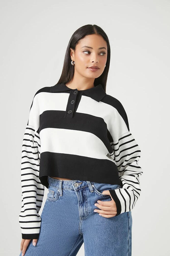 Sweater-Knit Striped Shirt