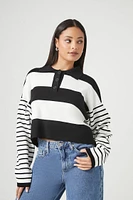 Sweater-Knit Striped Shirt