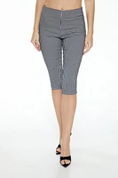Gingham Mid-Rise Capri Pants