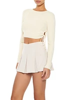 Ruched Cropped Sweater