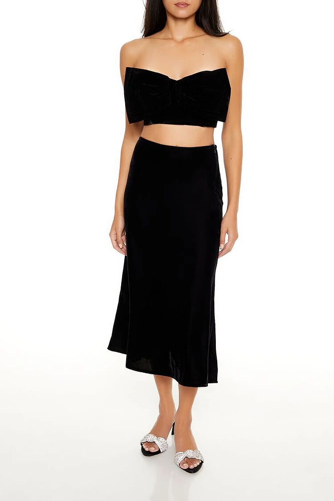 Velvet Midi Skirt