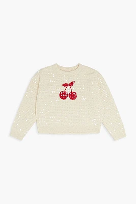 Girls Sequin Cherry Sweater (Kids)