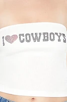 I Heart Cowboys Graphic Tube Top