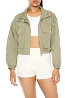 Cropped Cargo Bomber Jacket