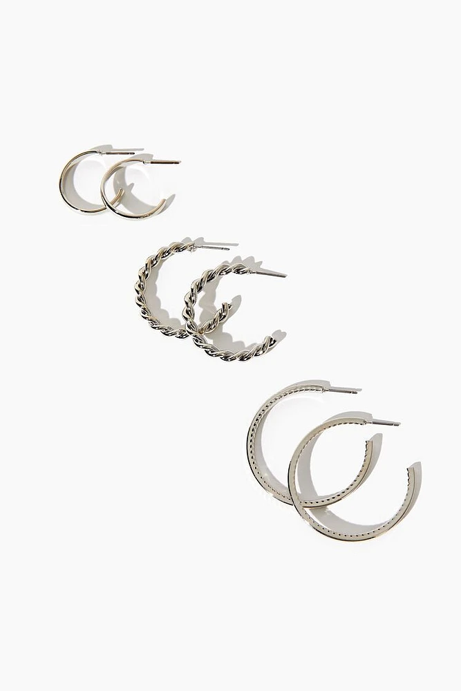 Etched Hoop Earring Set