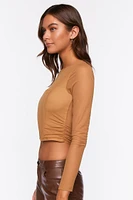 Illusion Neckline Corset Crop Top