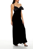 Velvet Bow Maxi Dress