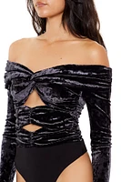 Velvet Off-the-Shoulder Bodysuit