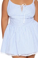 Plus Striped Mini Dress