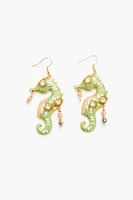 Glitter Seahorse Drop Earrings