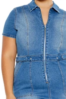 Plus Denim Flare Jumpsuit