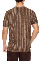 Textured Vertical-Striped Slim-Fit Tee