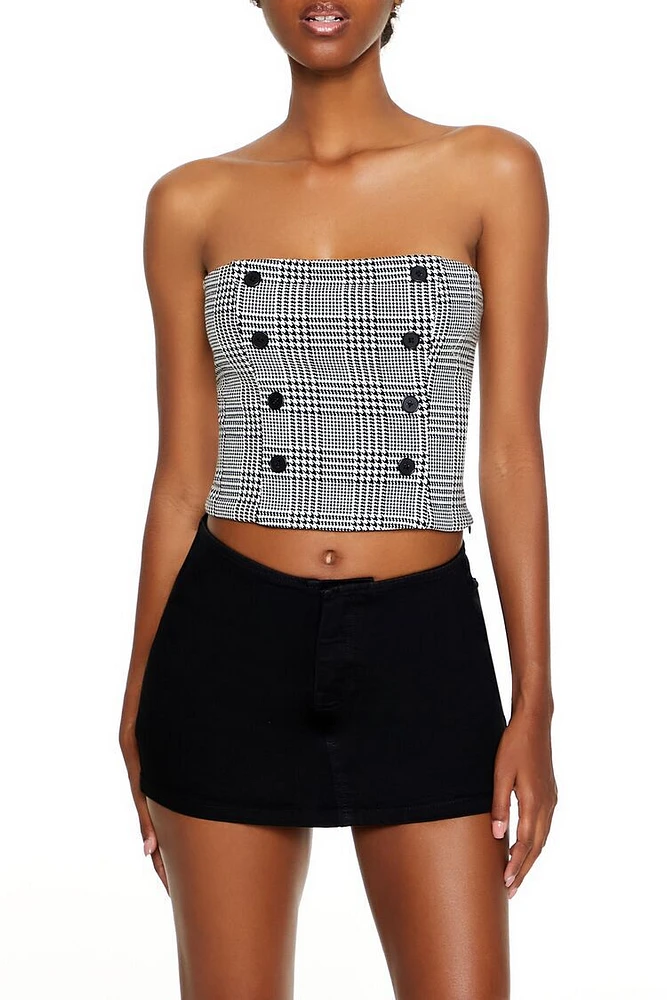 Glen Plaid Cropped Tube Top